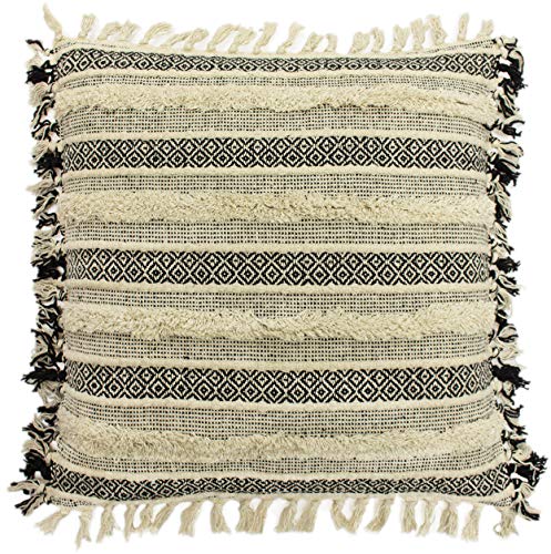 "Riva Home Hena Cushion Cover, Black, 45 x 45cm (18"" x 18"")"