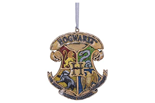 Nemesis Now Harry Potter Hogwarts Crest Hanging Ornament, Yellow, 8cm