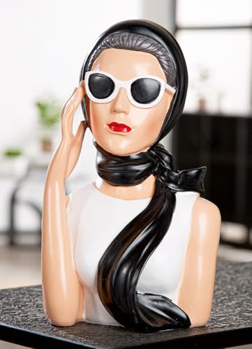 GILDE Lady Audrey Black and White Resin Figurine 28cm Tall 18cm Wide 16cm Deep Woman