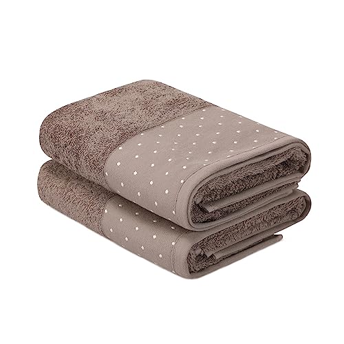 WELL HOME MOBILIARIO & DECORACIÓN Hand Towel Set (2 Piece) Brown and White