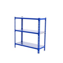 Simon Rack Garage Shelving Units 900x1000x300 mm, 3 Tier Steel Rack, 180 kg per Shelf, Blue/Galvanised - Simonclick