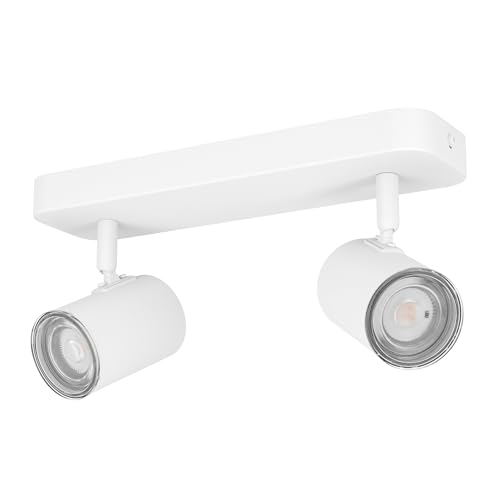 Eglo Ceiling lamp Consuma 1, 2-Flame spot Beam, Bathroom Spotlight, White Metal lamp, GU10 Fitting, IP44