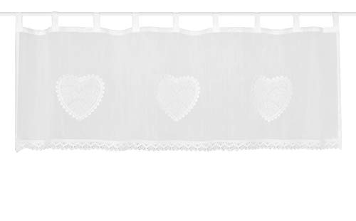 HOME WOHNIDEEN 52417 Corazon Cafe/Bistro Curtain/Panel Curtain with Crochet Border / 45 x 90 cm (H x W)