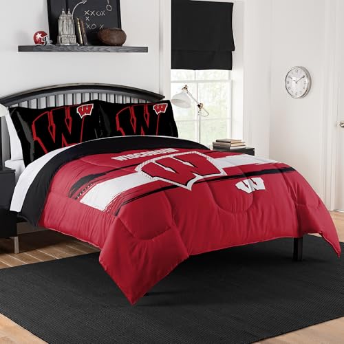 Wisconsin Badgers Comforter Set ??? Badgers Bedding for Dorms, Guest Rooms, RVs, Tailgates & UW Game Day Decor, Full/Queen