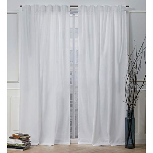 Nicole Miller Faux Linen Slub Textured Hidden Tab Top Curtain Panel Pair, Winter, 54x96, 2 Panels