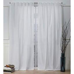 Nicole Miller Faux Linen Slub Textured Hidden Tab Top Curtain Panel Pair, Winter, 54x96, 2 Panels