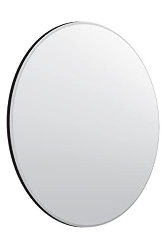 MirrorOutlet All Glass Bevelled Classic Design Round Mirror 70 x 70CM 2ft4 x 2ft4,Frameless,YC131