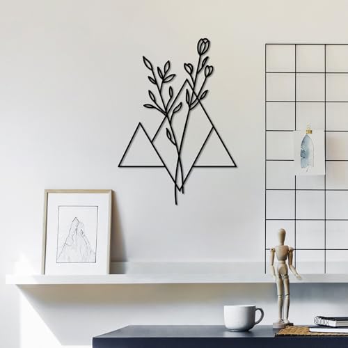 Stylish Black Decorative Metal Wall Accessory, 50 x 35 cm, 100% Metal (1.5 mm), Lightweight & Easy to Hang, Perfect for Modern Home Decor