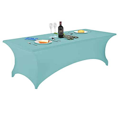 LZY Spandex Fitted Stretch Table Cover for 6 ft or 4ft or 8ft Folding Table, Rectangular Cocktail Tablecloth, Perfect for Party or Banquet