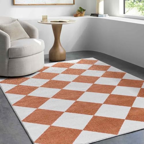 Livabliss Ghislaine Lupiro Machine Washable Floor Covering 160x213 cm – Modern Boho Style for Living Room, Dining, Kitchen & Hallway, Easy Care, Off-White & Plum