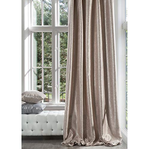 Eurofirany Opaque Curtain Pink with Silver Print Ruffle Ribbon Shimmering 230 g/m2 140 x 270 cm 1 Piece glamour living room bedroom