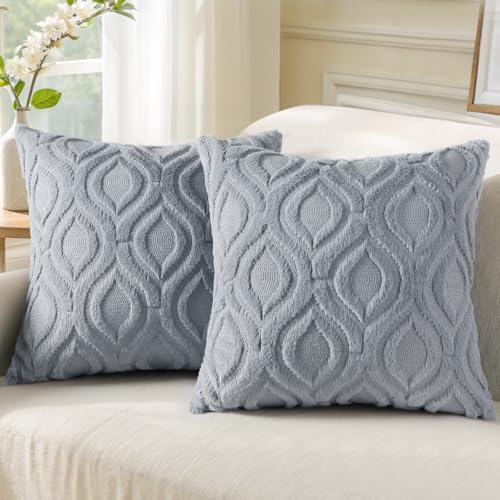 decorUhome Set of Faux Fur Cushion Covers 65x65 cm, Decorative