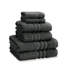 Catherine Lansfield Zero Twist Cotton 6 Piece Towel Bale Set Charcoal Grey