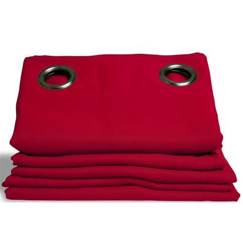 moondream HM6902047 Noise insulation/Blackout/Thermal Curtain 145 x 260 cm Cotton, Cotton, red, 40cm x 27cm x 13cm