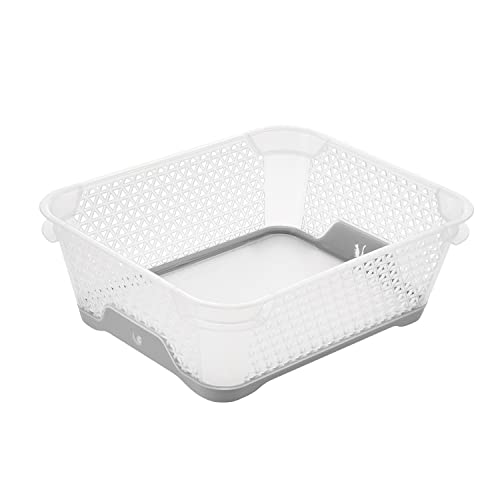 keeeper Stackable Storage Basket, Anti-Slip, DIN A6, 20 x 16 x 7 cm, Jonas, Nordic Grey