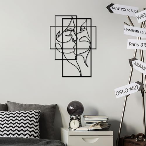 Stylish Black Decorative Metal Wall Accessory, 50 x 37 cm, 100% Metal (1.5 mm Thick), Easy Wall Mounting, Perfect for Modern Home Decor
