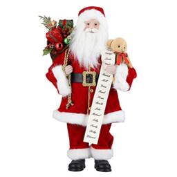 himaly Santa Claus,Standing Father Christmas Traditional with Gift Sack,Holiday Party Home Ornament Decoration,43cm/ 17inch