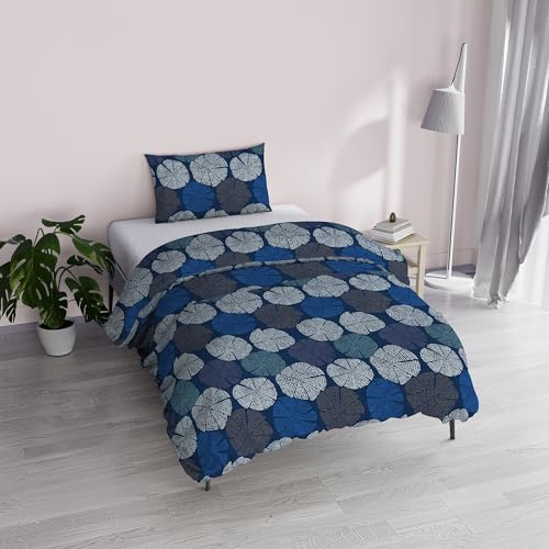 "Italian Bed Linen ""Fantasy Duvet Cover, Printed Microfibre, Anemoni, Single"