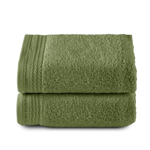 RIZO Top Towel – Set of 2 Hand Towels – Bath Towels – 100% Combed Cotton – 600 g/m2 – Size 100 x 50 cm – Sheet