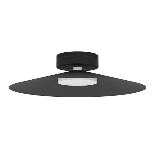 Eglo Connect.z Smart Home LED Ceiling Light Fixture Conomavilla-Z, dimmable lamp, ZigBee, Matter, app and Voice Control Alexa, Warm to Cool White, RGB, Black, Ø 45 cm
