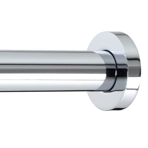 Ivilon Shower Tension Curtain Rod - Adjustable Tension Rod for Shower Curtains, Bathroom, or Windows, Easy to Install, No Drilling Required, Rustproof, Spring Loaded, Adjustable 24 to 36 Inch Chrome