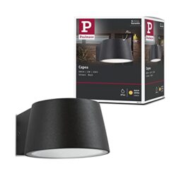 Paulmann 94452 Capea LED outdoor luminaire outdoor wall luminaire IP44 warm white incl. 1x6W outdoor lighting black outdoor lamp alu garden lamp 3000K