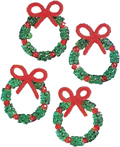 Beadery BOK-5484 Beaded Ornament Kit Holiday Wreaths 2.25-inch Makes 16