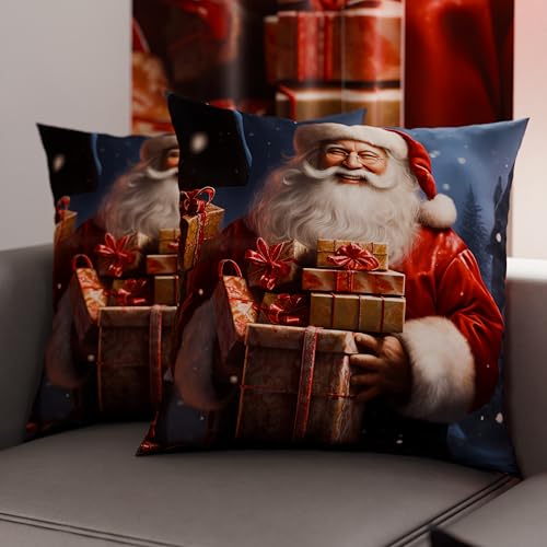PETTI Italian Artisans - Pair of 50x50 cm Microfiber Cushion Covers, Christmas Pillow Cases, Christmas Decor Cushions for Bedroom, Sofa, Living Room, Set of 2 Cushion Covers, Xmas Pillow Case 2