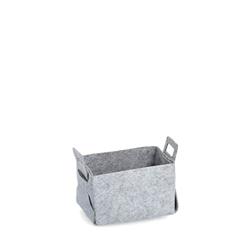 ZELLER PRESENT SCH??NER LEBEN. PRAKTISCH WOHNEN. Storage Baskets, felt, Gray, ca. 18 x 13 x 11 cm