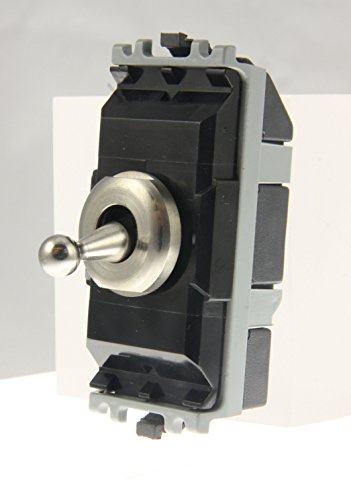 MK Electric 20 A Edge Intermediate Brushed Stainless Steel Toggle Switch Module, White, One Size