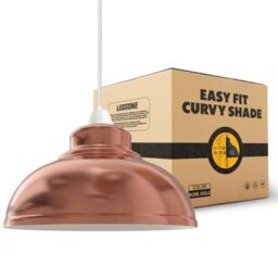 LEDSone Retro Rose Gold Light Shade Ceiling, 29cm Metal Lampshades for Ceiling Lights, Industrial Easy Fit Pendant Lamp Shades for Table Lamps, Living Room, Bedroom, Kitchen, Hallway, Home Décor