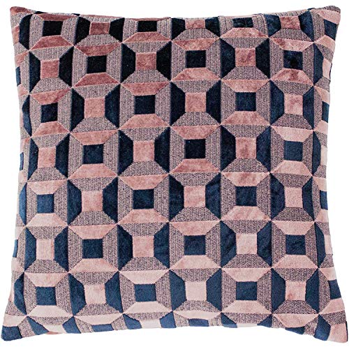 Paoletti Empire Cushion Cover, Blush/Navy, 45 x 45 cm