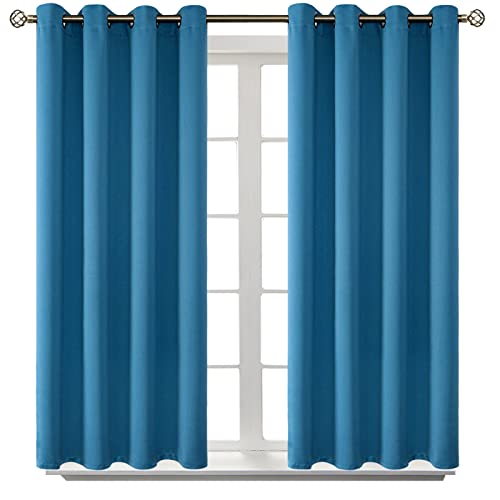 BGment Blackout Curtains - Grommet Thermal Insulated Room Darkening Bedroom and Living Room Curtains, Set of 2 Panels (52 x 54 Inch, Steel Blue)