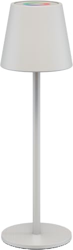 Goobay LED Table Lamp Wireless/Infinitely Dimmable with Touch Control/LED Battery Table Lamp for Indoor and Outdoor Use / 150 lm and RGB Light Colours - 3000 K Warm White, USB-C, White / 73928