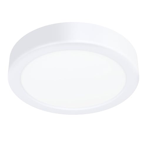 Eglo LED Ceiling Light Fixture Fueva 5, Ø 16 cm, dimmable Lighting, Flush Mount lamp, Metal and Plastic lamp in White, 1350 lumens, Warm White