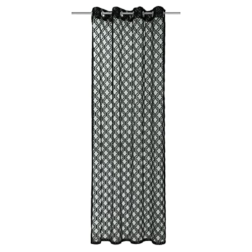 273029 James Eyelet Curtain 245 x 140 cm Black