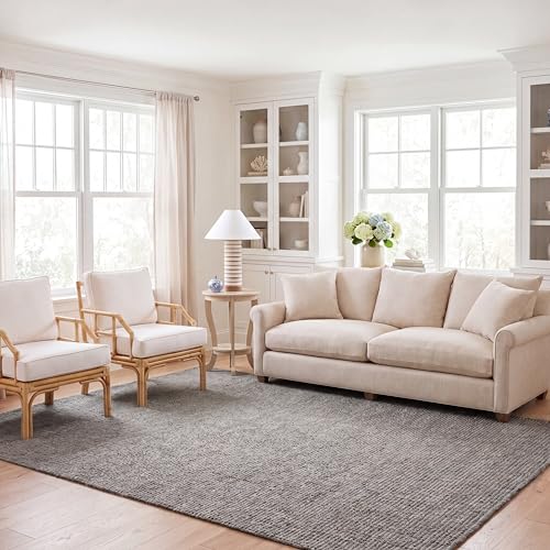 Safavieh Natural Fibre Indoor Hand Made Rectangle Area Rug, Natural Fibre Collection, NF447, in Light Grey, 244 X 305 cm for Living Room, Bedroom or Any Indoor Space