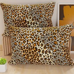 PETTI Artigiani Italiani - Pair of Pillow Cases 40 x 145 cm in Microfibre, Pillows for Bedroom Furniture, Sofa, Living Room, Set of 2 Cushion Covers, Orange Animalier Pillowcase, 100% Made in Italy