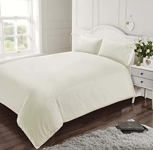 Homespace Direct 400 Thread Count 100% Egyptian Combed Cotton Duvet Cover Set Cream Super King