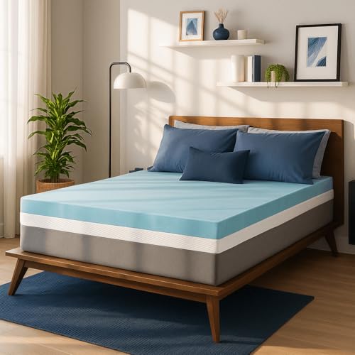 Sure2Sleep Twin Size, 3-Inch, Gel Swirl Memory Foam Mattress Topper Made in USA.