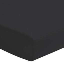 Home Passion 60063 Black Cotton 57 Thread Count Fitted Sheet 90 x 190 cm