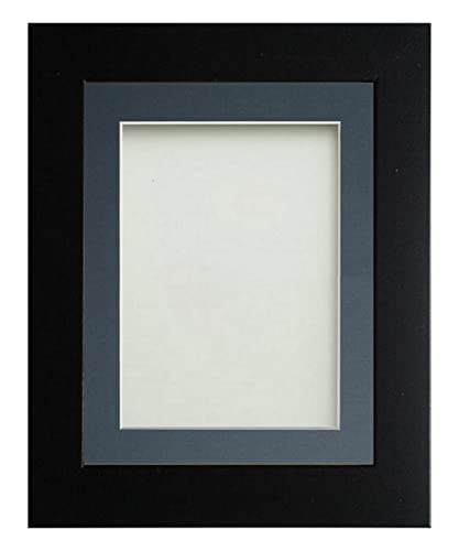 Frame Company Watson Matte Black Picture Photo Frame fitted with Perspex, A1 with Blue Mount for image size A2