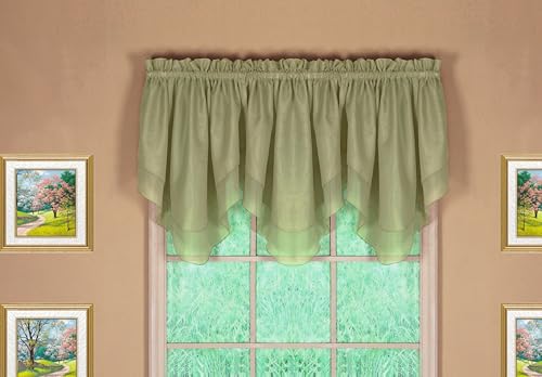 "Today's Curtain Emelia Original Voile Ascot 25"", Dusty Leaf, 40"" W x 25"" L"