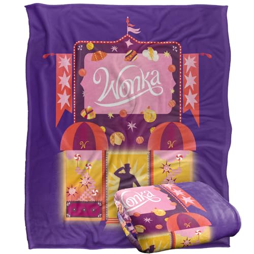 "LOGOVISION Kids Willy Wonka and The Chocolate Factory Shop Silky Touch Super Soft Throw Blanket 50""x60"""