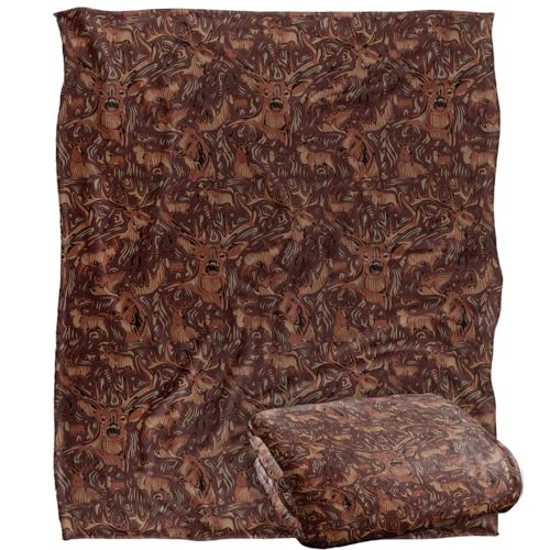 Jq Licensing - Jl-Jp Big Game Deer Moose Hunting Pattern Silky Touch Super Soft Throw Blanket 152 X 127 Cm