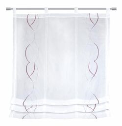 Gardinia Roman Blind Voile Embroidery White 80 x 120 cm