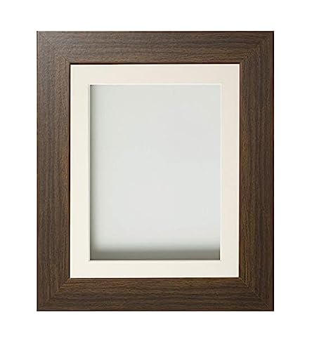 Frame Company Watson Brown Picture Photo Frame fitted with Perspex, 10x10 inch with Ivory Mount for image size 5x5 inch