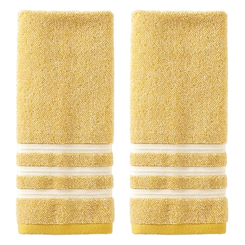 SKL Home Mid-Century Hand Towel Set, Yellow, 2 Count