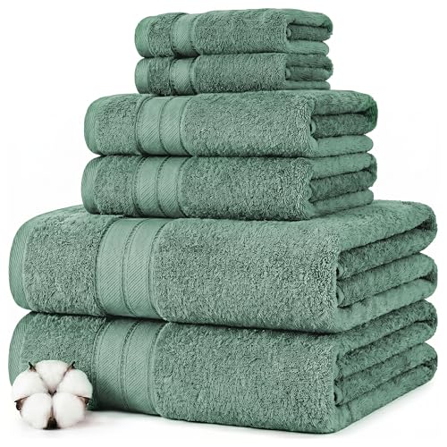 Modern Threads Super Absorbent & Quick Dry-600 GSM-Soft & Plush, Cotton, Eucalyptus, 27 in x 54 in