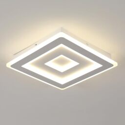 Comely Modern Square LED Ceiling Light, 52W 5850LM Acrylic LED Ceiling Lamp, White Chandelier for Bedroom, Living Room Natural Light 4500K, 40cm